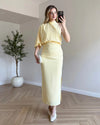 Asymmetric Draped Midi Dress
