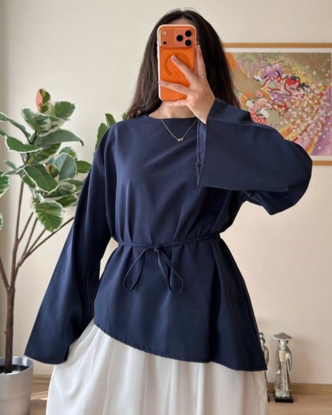 Asymmetric Modern Blouse + Belt