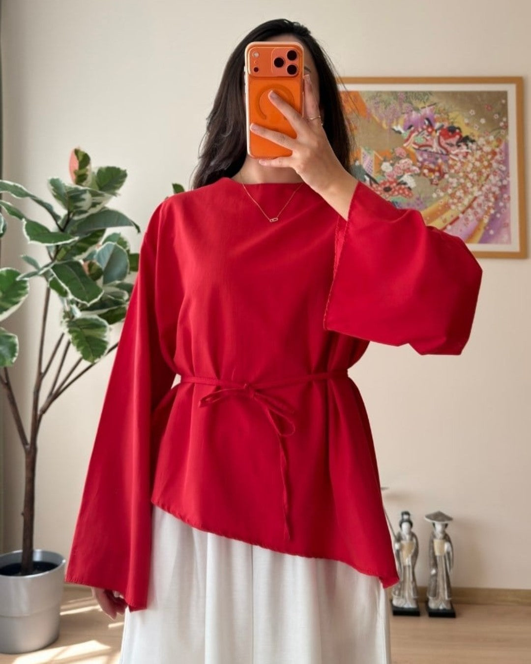 Asymmetric Modern Blouse + Belt