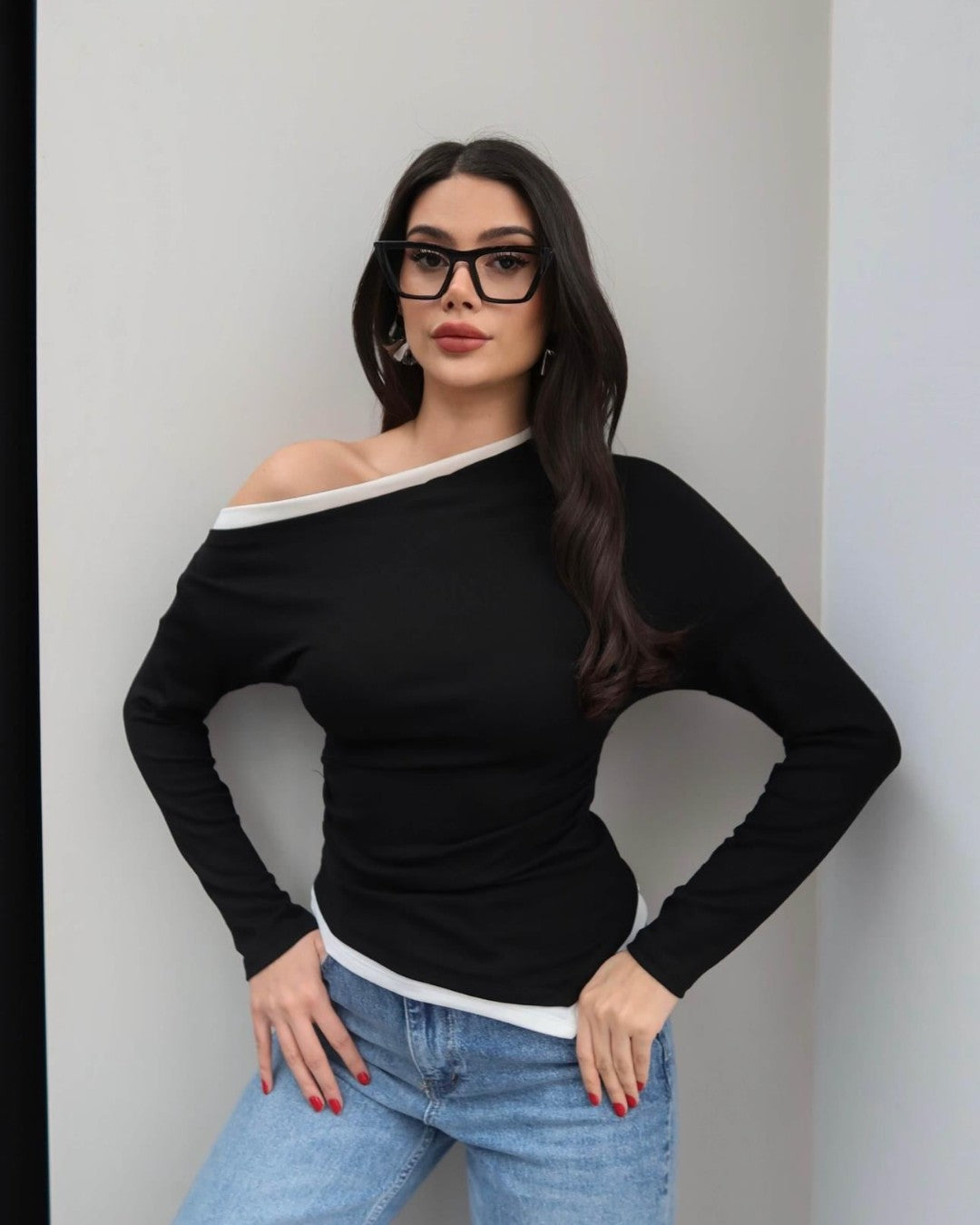 Asymmetric Off-Shoulder Top