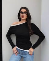 Asymmetric Off-Shoulder Top