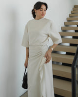 Asymmetric Ruffle Flow Dress