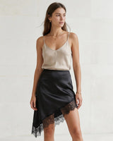 Asymmetric Satin Skirt