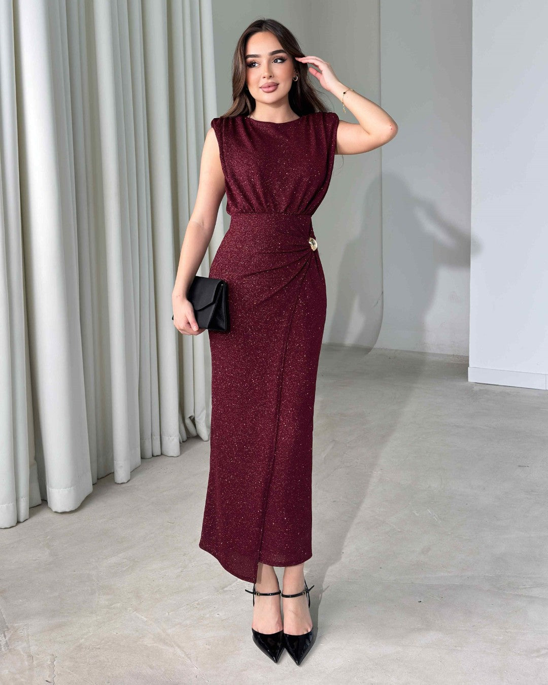 Aurelia Draped Ring Maxi Dress