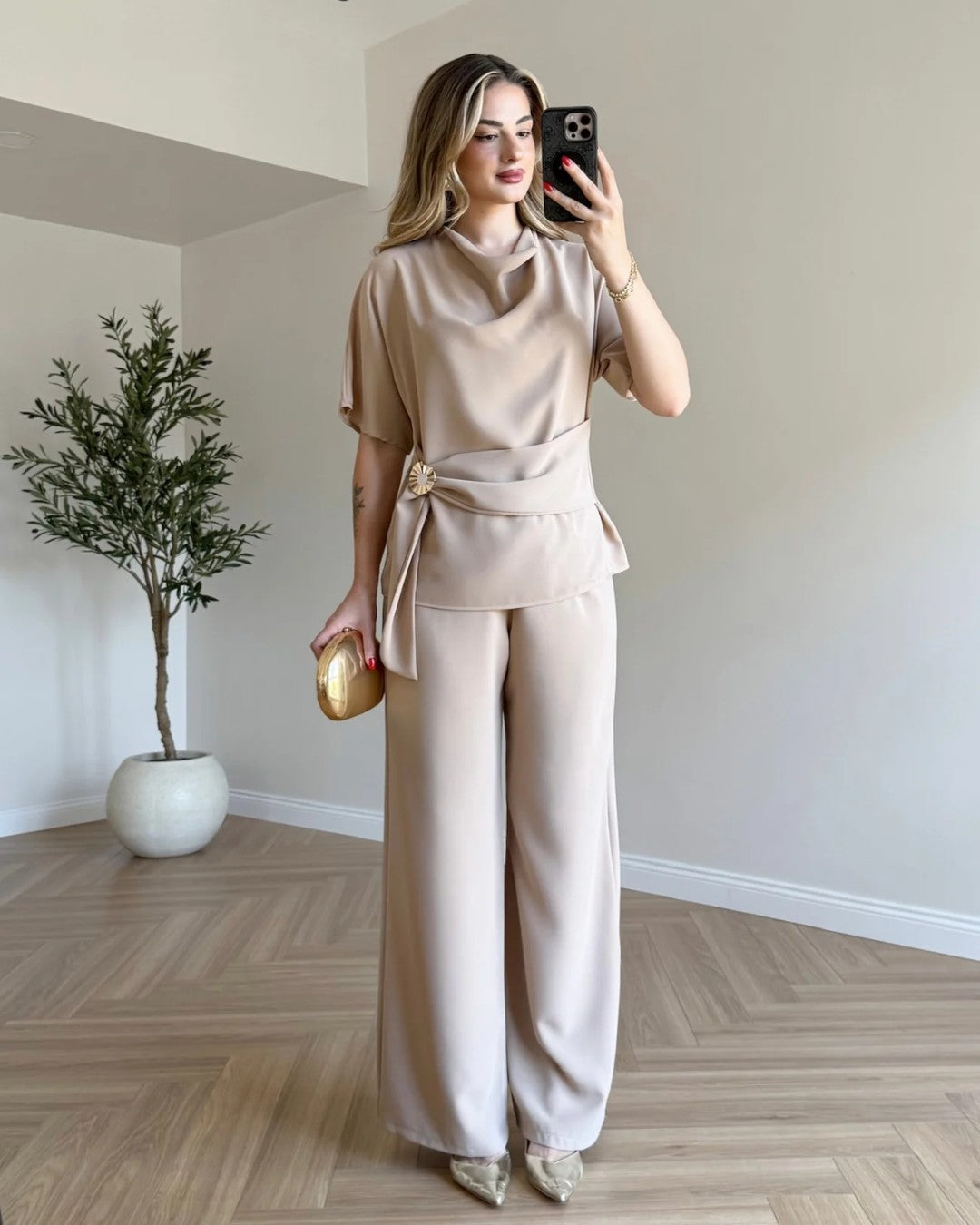 Aurelia Draped Trouser Set