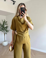 Aurelia Draped Trouser Set