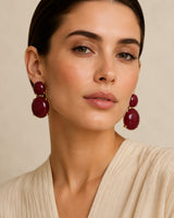 Barolo Double-Cabochon Earrings