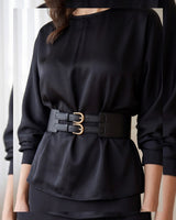 Belted Elegance Satin Set