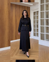 Belted Elegance Satin Set