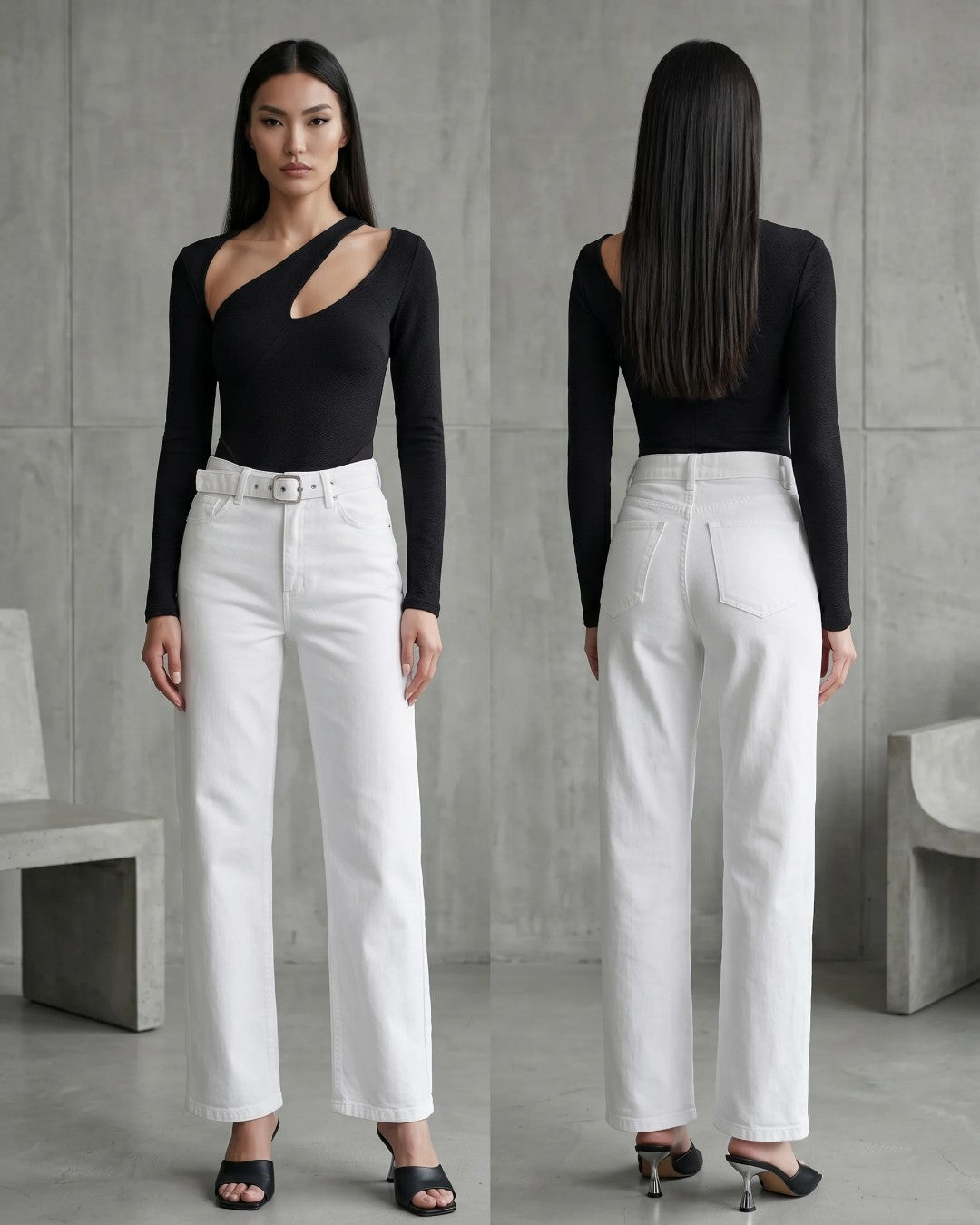 Belted Straight Jeans + Belt
