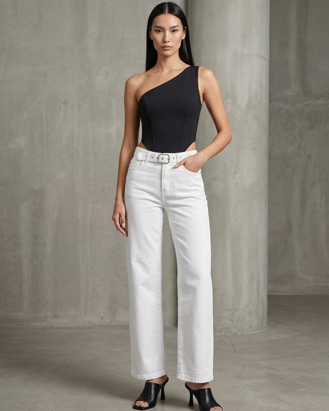 Belted Straight Jeans + Belt