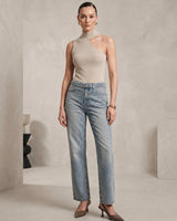 Belted Straight-Leg Jeans + Belt