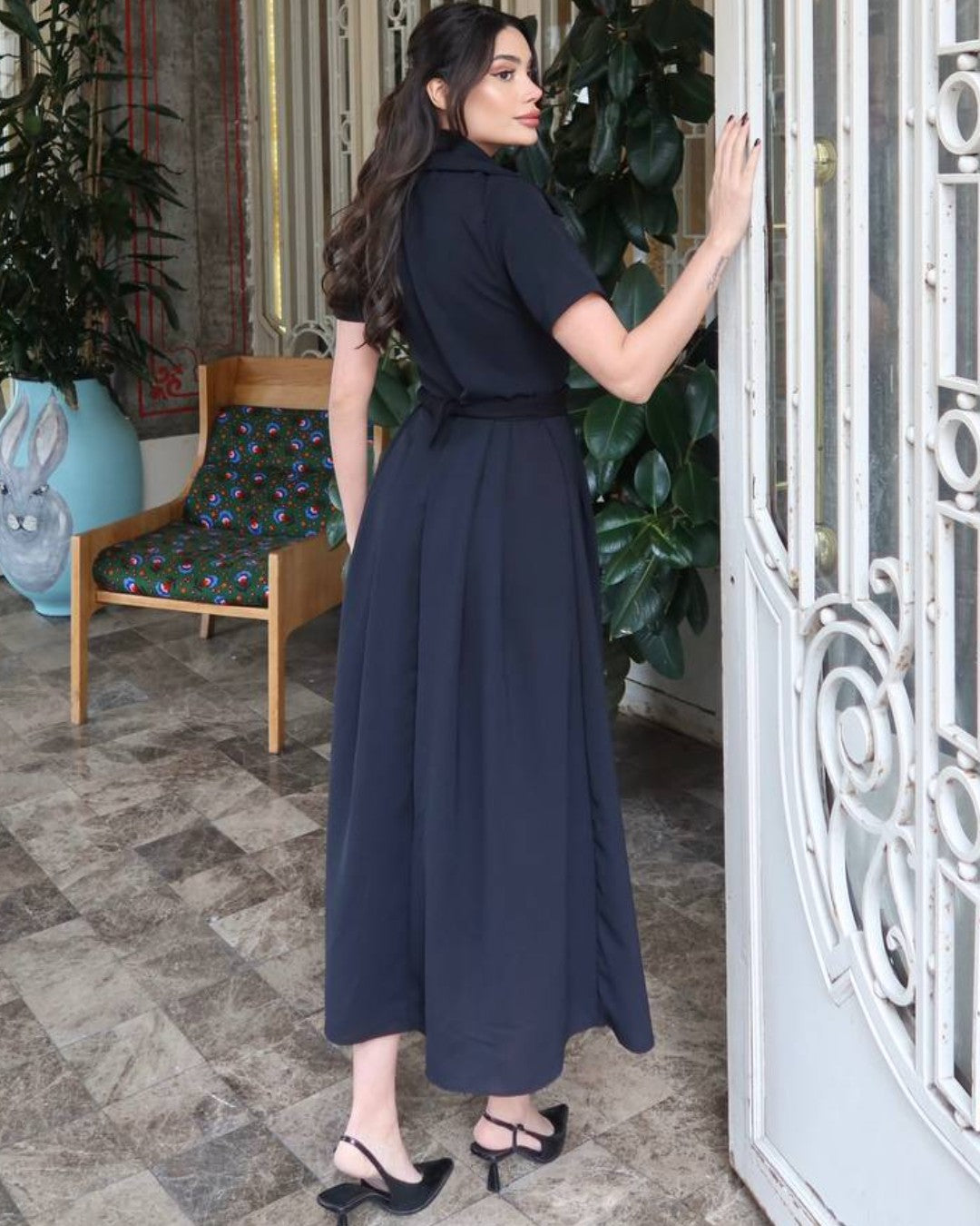 Belted Tailored Midi Dress
