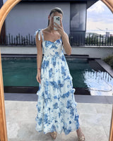Blue Floral Maxi Dress