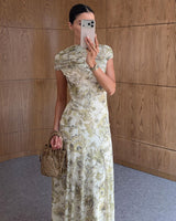 Botanical Off-Shoulder Maxi Dress