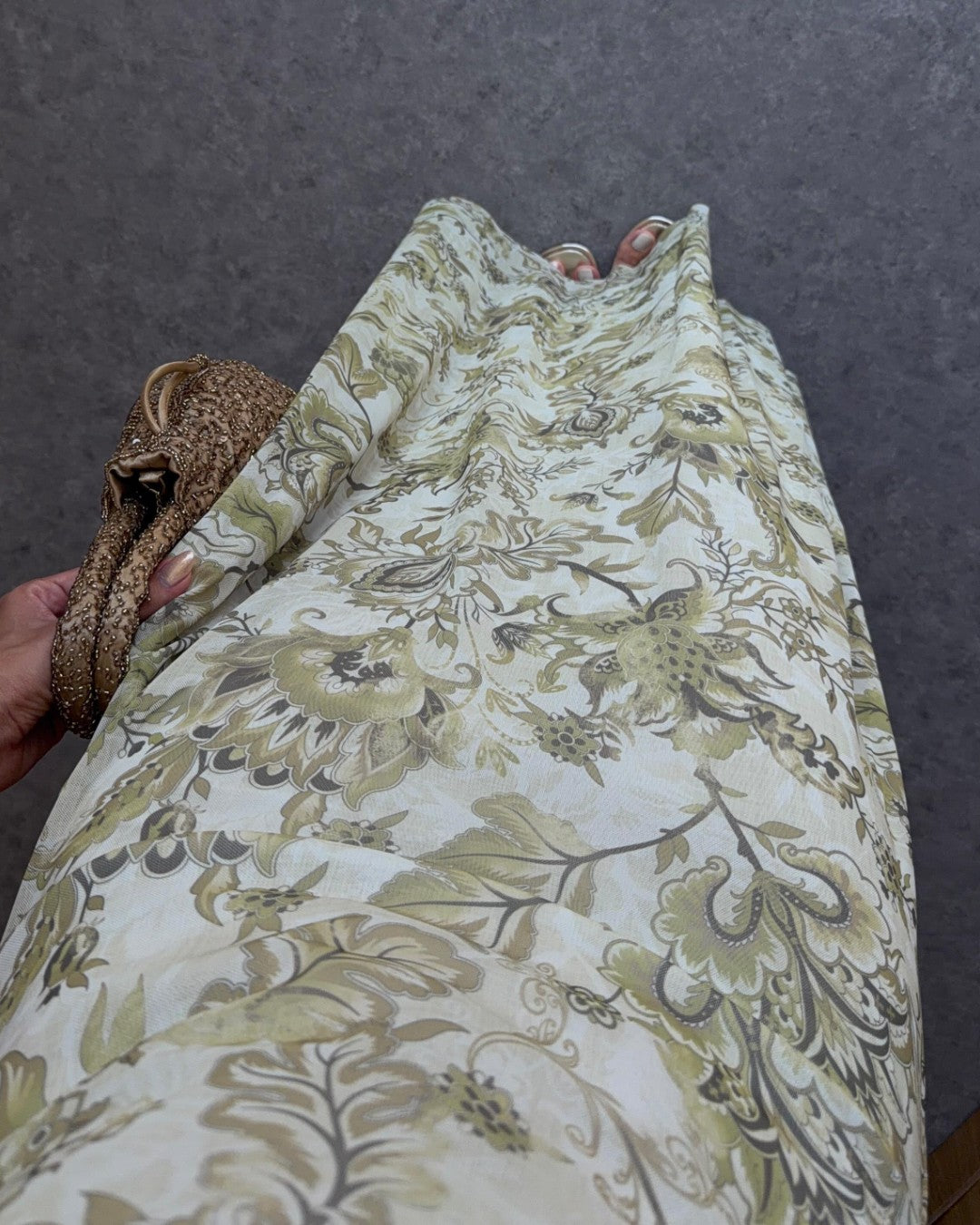 Botanical Off-Shoulder Maxi Dress
