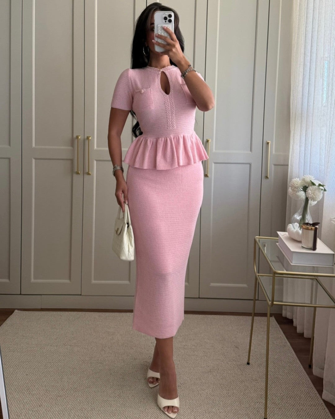 Bouclé Peplum Skirt Set