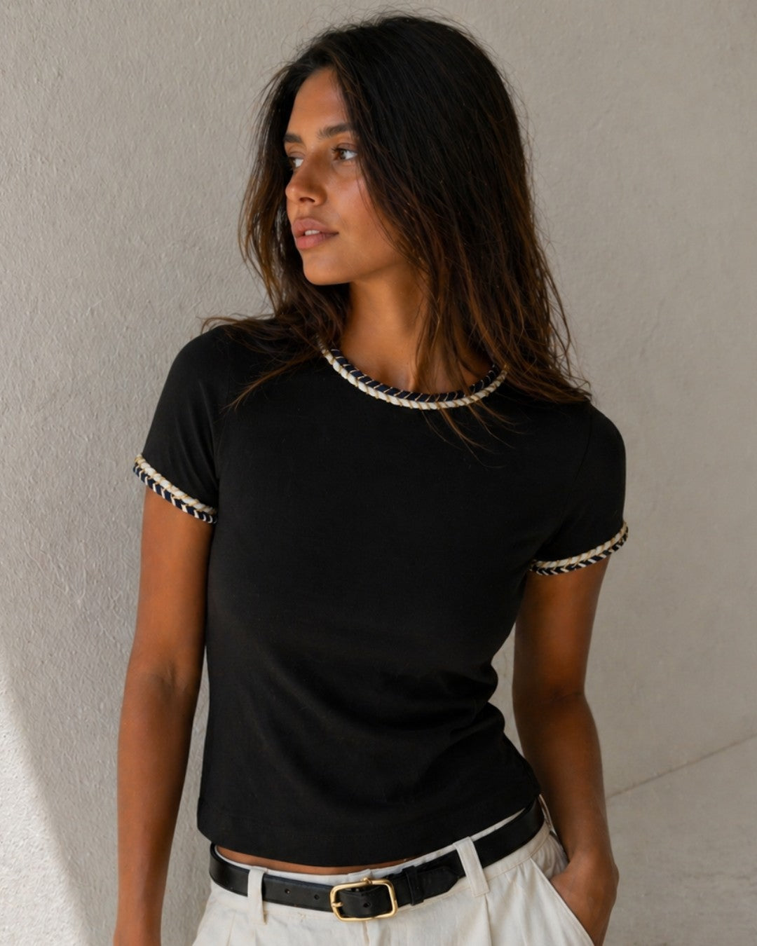 Braided Fitted Tee