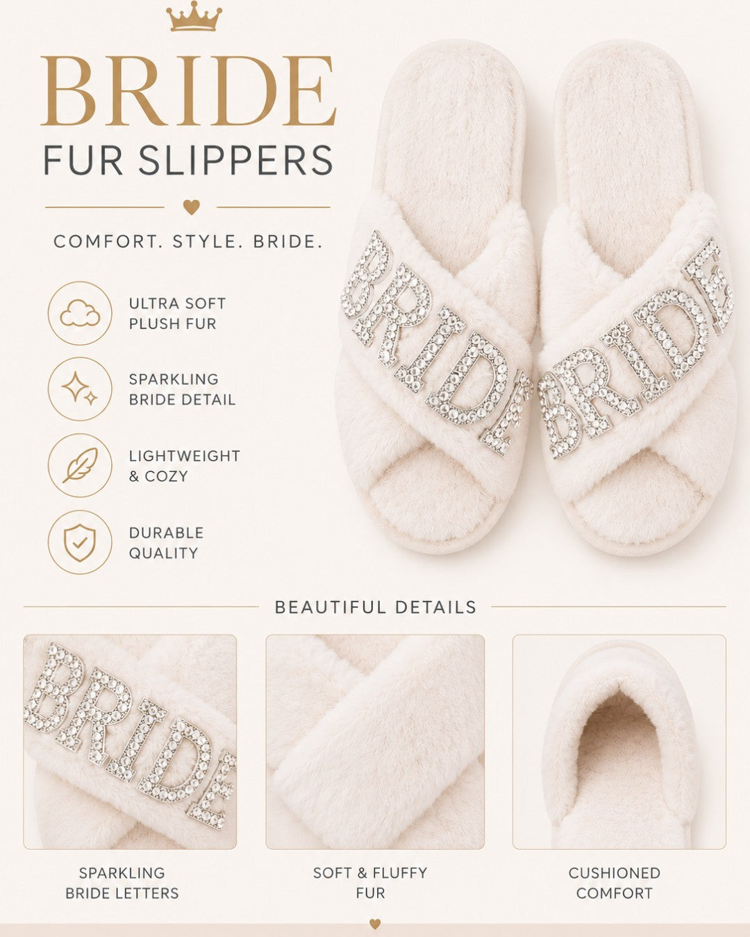 Bride Fur Slipper