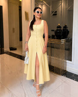Button Front Midi Dress