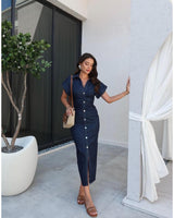 Buttoned Denim Dress