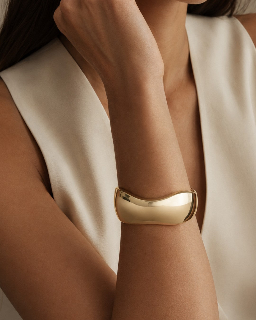 Calyx Sculpted Gold Cuff