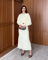 Cape Maxi Dress with Gold Accent