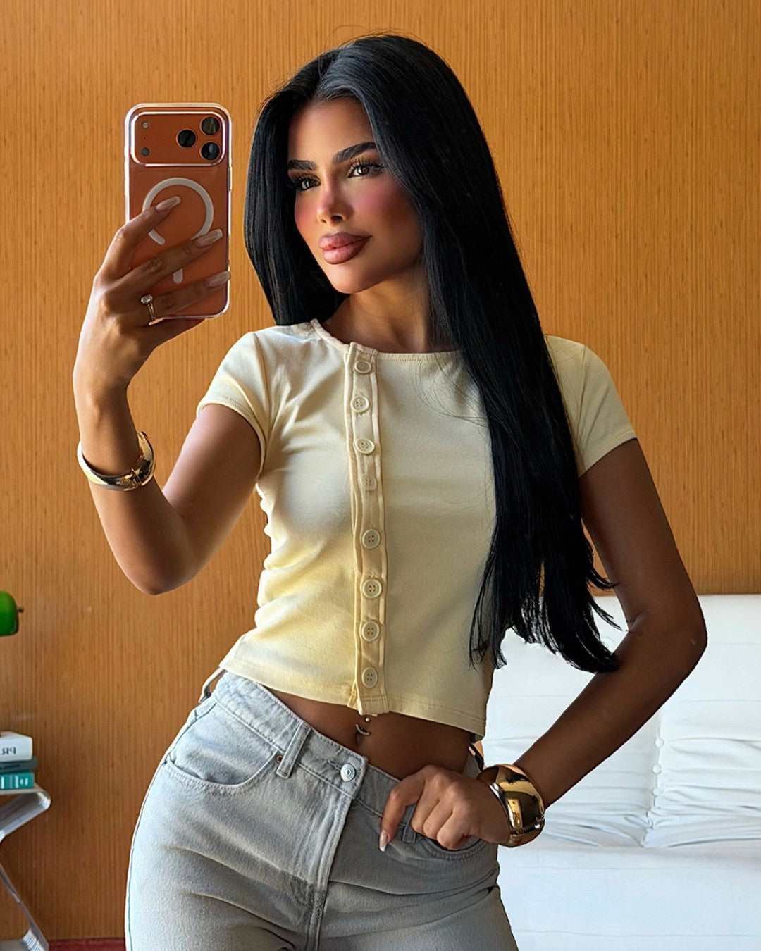 Capri Button Tee