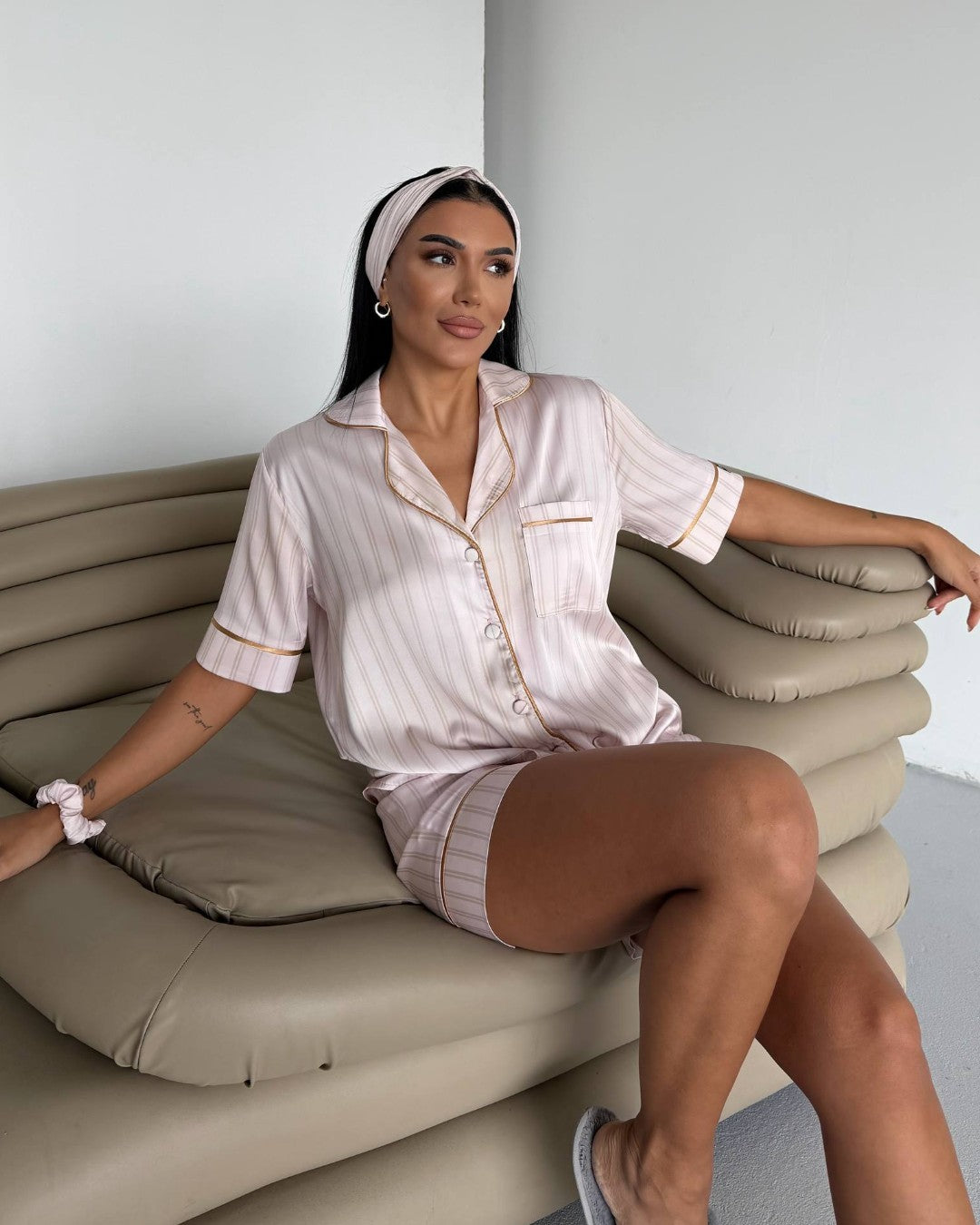 Champagne Stripe Pajama Set