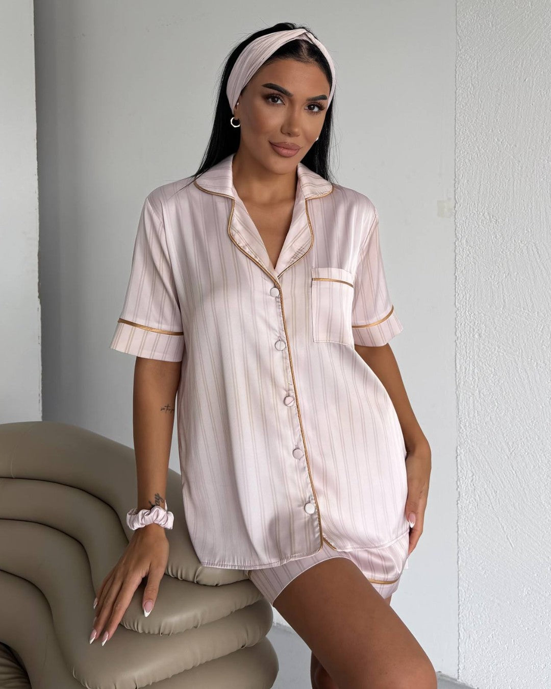 Champagne Stripe Pajama Set