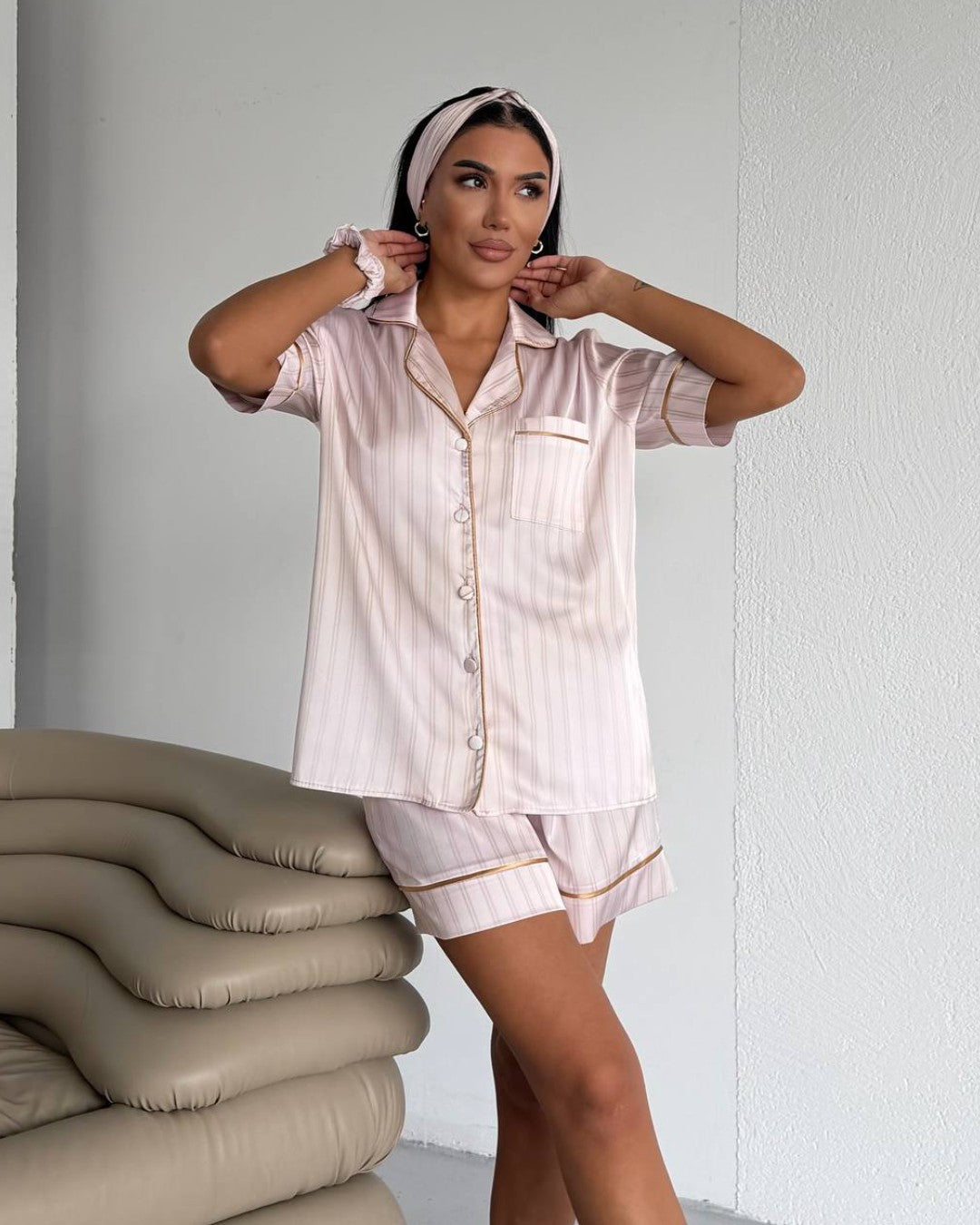 Champagne Stripe Pajama Set