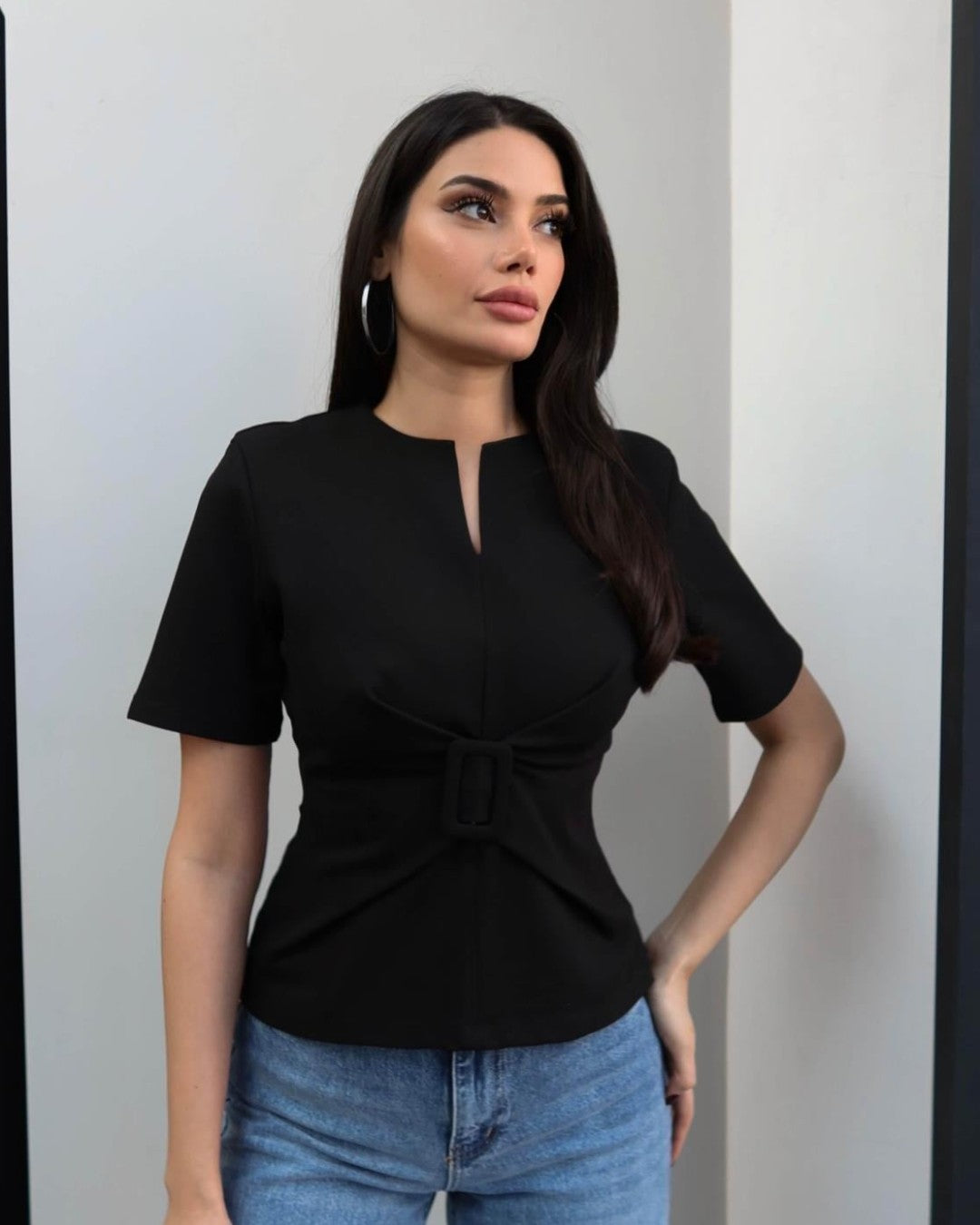 Chic Buckle Blouse