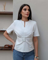 Chic Buckle Blouse