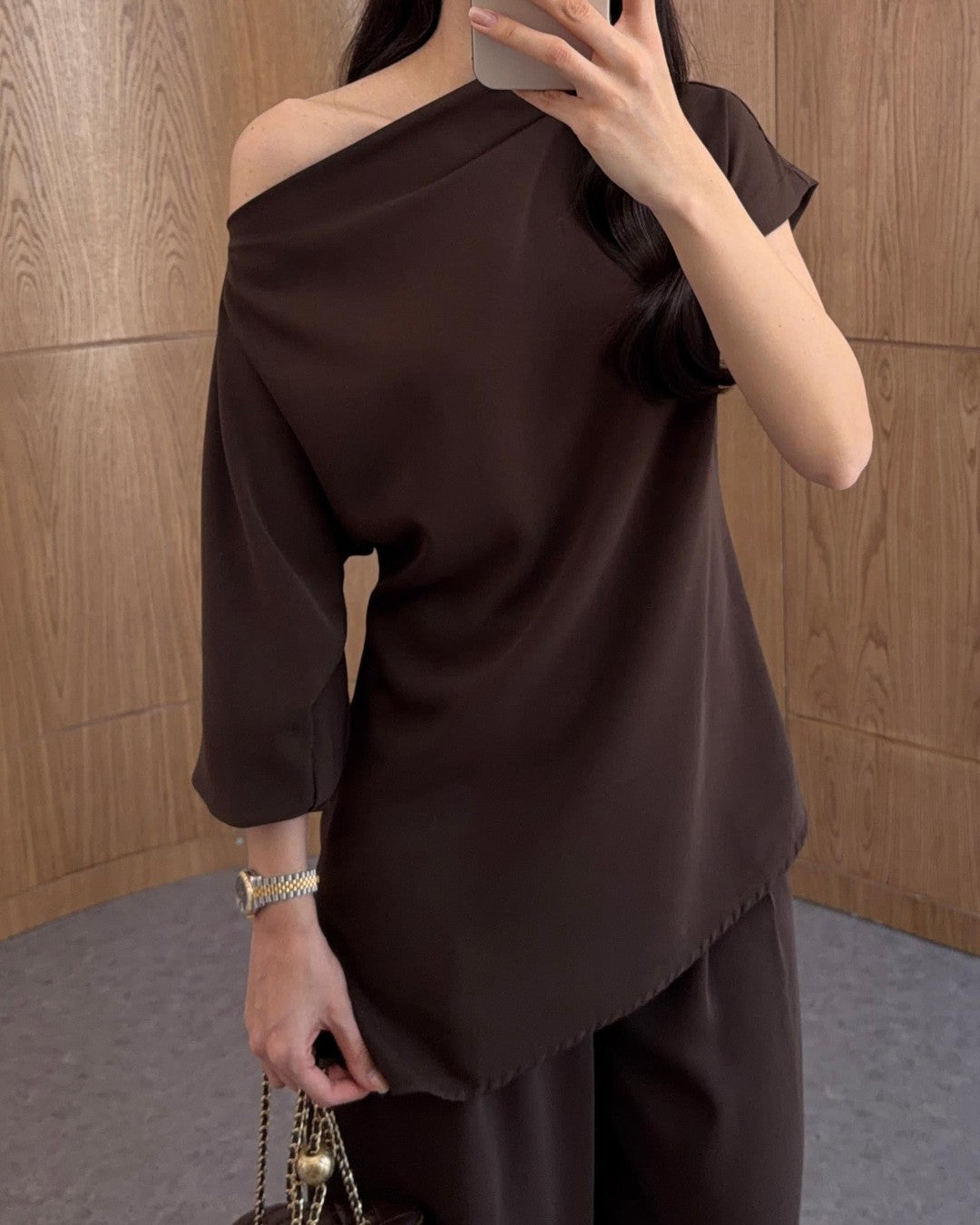 Chic Flow One-Shoulder Set
