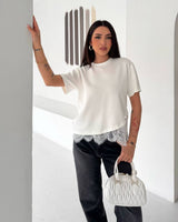 Chic Lace Detail T-Shirt