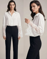 Chic Lace Sleeve Essential Shirt