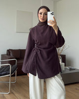 Cinched-Side Sleeve Shirt