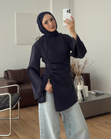 Cinched-Side Sleeve Shirt