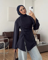 Cinched-Side Sleeve Shirt