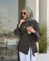 Cinched-Side Sleeve Shirt