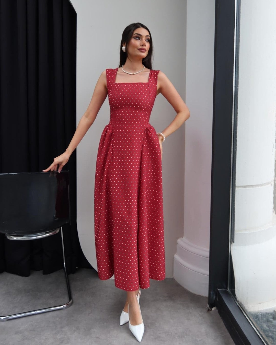 Classic Feminine Polka Dress