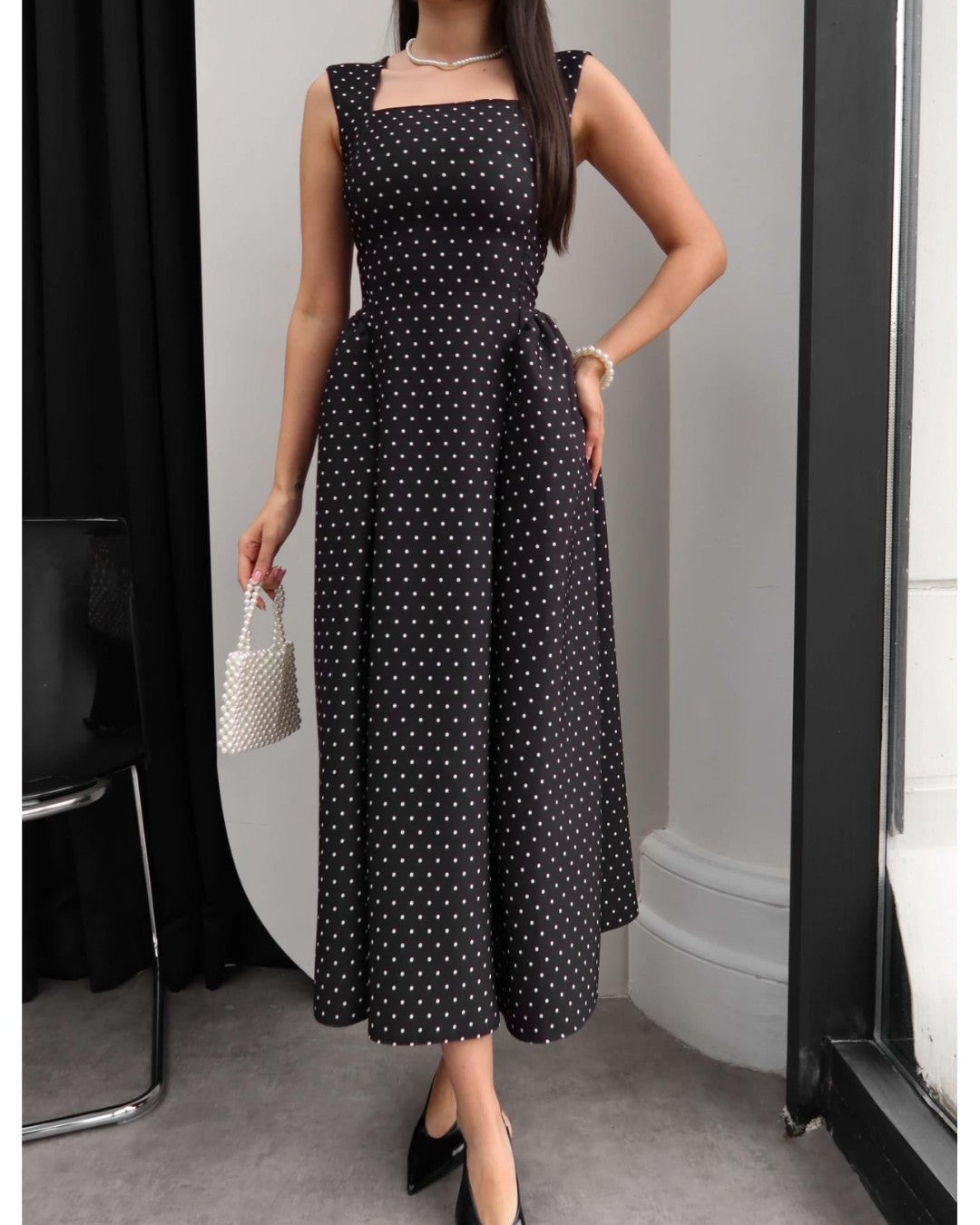 Classic Feminine Polka Dress