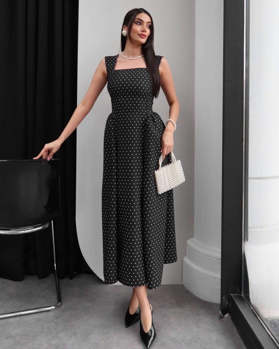 Classic Feminine Polka Dress