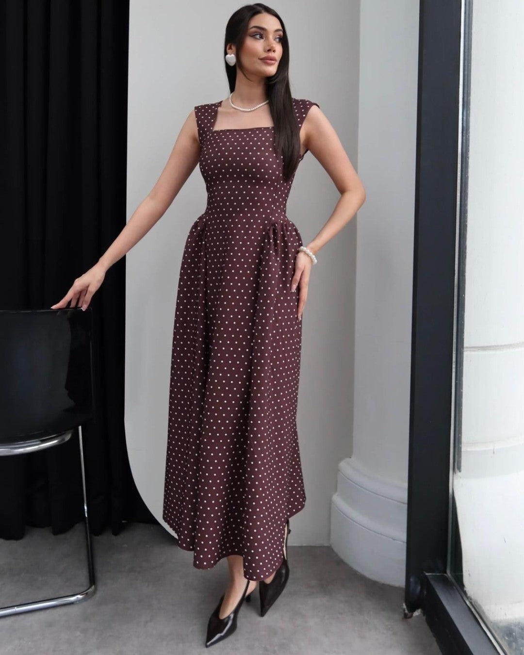 Classic Feminine Polka Dress