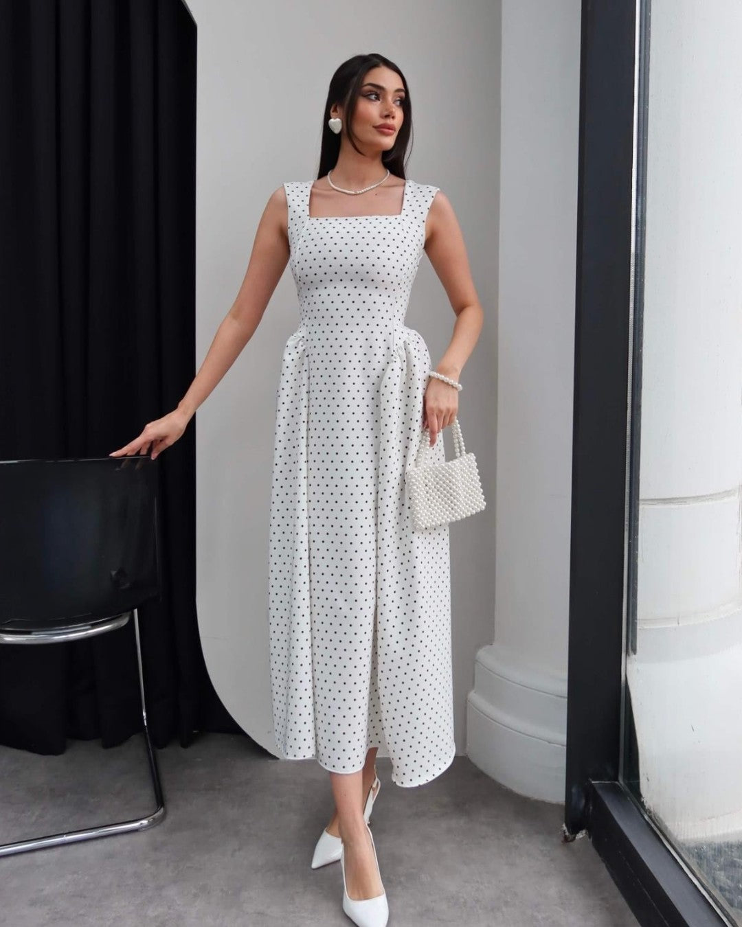 Classic Feminine Polka Dress