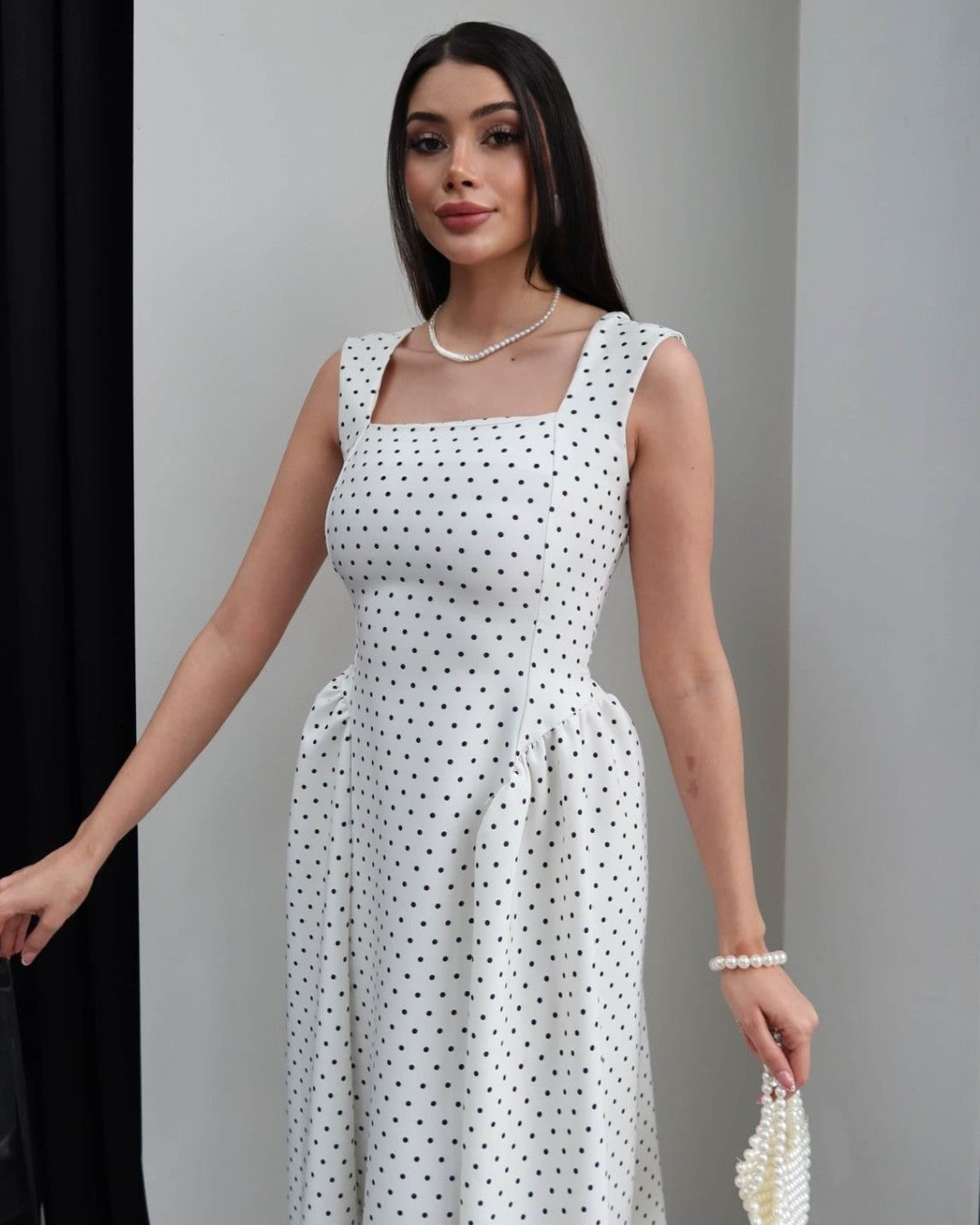 Classic Feminine Polka Dress