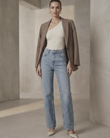 Classic Light Wash Straight Jeans