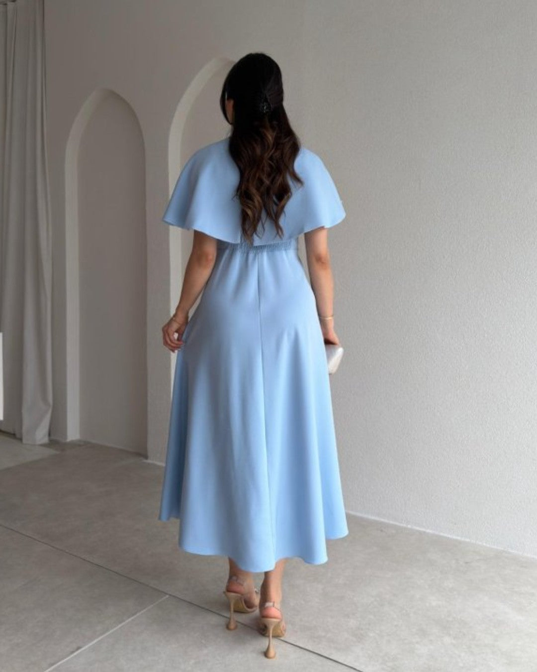 Crystal Cape Midi Dress