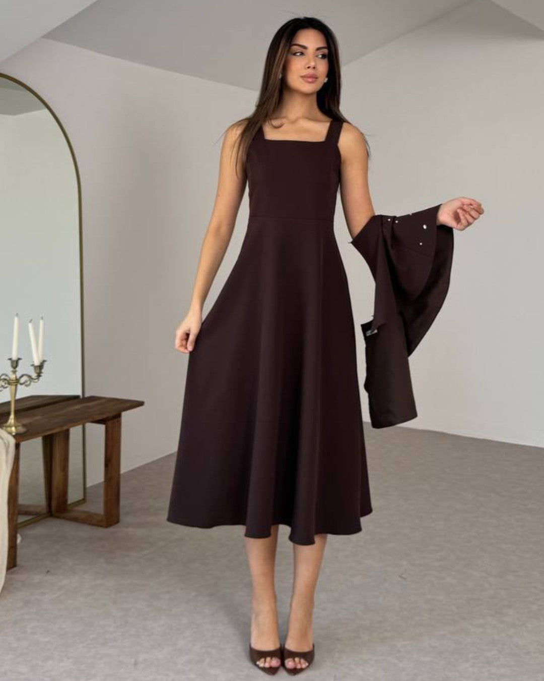 Crystal Cape Midi Dress