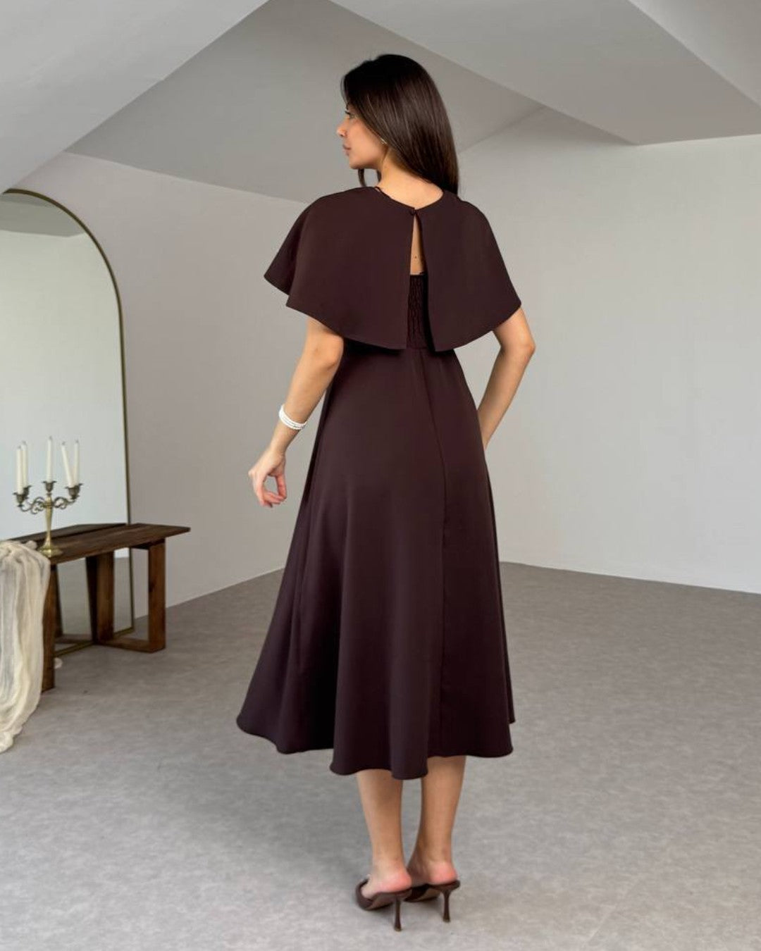 Crystal Cape Midi Dress